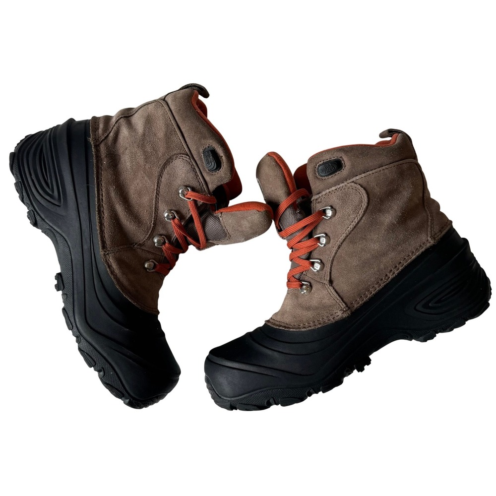 The North Face Chilkat Waterproof Insulated Snow Boots Brown Orange NF0A2T5R 7